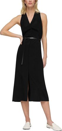 Lafayette 148 New York V-Neck Sleeveless Silk-Blend Dress