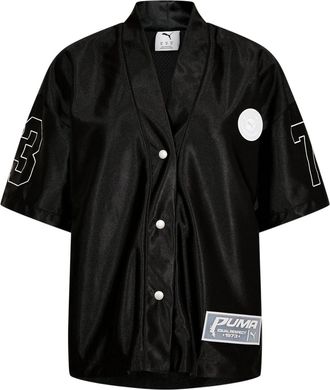 Puma Overshirt voor dames met print en een relaxte pasvorm (Poema Zwart)