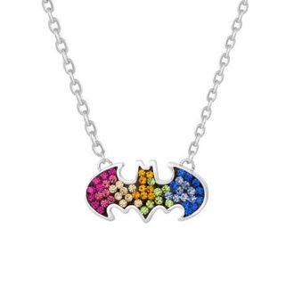 DC Comics Batman Stainless Steel Crystal Necklace in Multi at Nordstrom