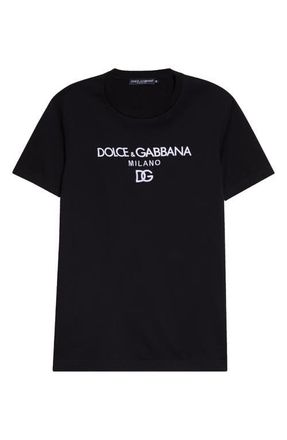 Dolce & Gabbana Beauty Embroidered DG Logo T-Shirt in N0000 Black at Nordstrom, Size 36 Us