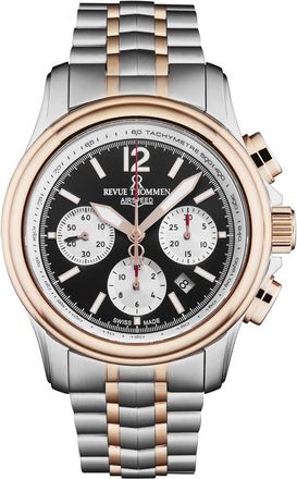 Revue Thommen Air Speed Chronograph Automatic Black Dial Mens Watch 16041.6457