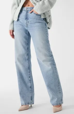 Guess High Waist Straight Leg Jeans in Medium at Nordstrom, Size 25 X 32