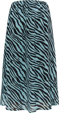 Faina Rok met zebraprint Dames Lichtblauw zwart