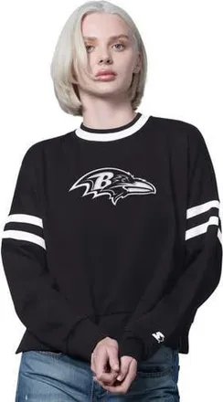 Starter Womens Starter Black Baltimore Ravens Rally Drop Shoulder Cropped Sweatshirt at Nordstrom, Size Xx-Large