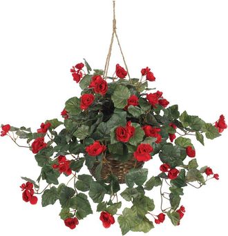 Nearly Natural Begonia Hanging Basket