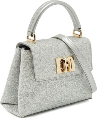 Furla 1927 mini shopper met glitters - Zilver