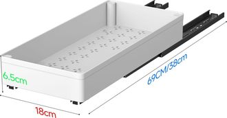 OEM Organizadores Extra&iacute;bles Para Armarios, Cajones Extra&iacute;bles De 1 Pulgada De Ancho Para Muebles De Cocina Y Ba&ntilde;o, 18 Cm De Ancho (blanco)