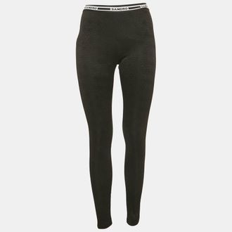 Sandro Black Monogram Jersey Leggings