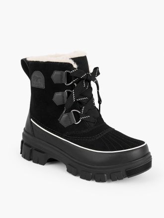 Sorel Tivoli IV Waterproof Leather Boots - Black/Fawn - 5M Talbots