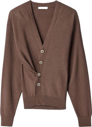 Christophe Lemaire Relaxed Twisted Cardigan In Merino Blend