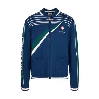 Casablanca Pyramid Jacquard Jacket - - Sweatshirts & Hoodies - Uomo - Blu - XL