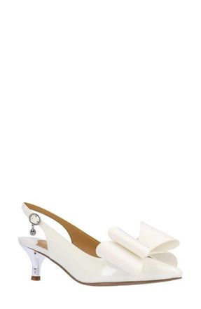J. Rene&eacute; Delmare Slingback Pump in White Patent at Nordstrom, Size 10.5