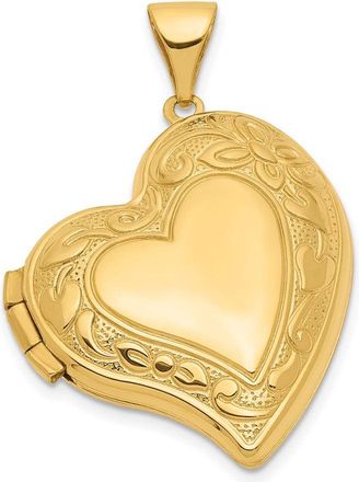 Diamond2Deal 14k Yellow Gold Fancy Heart Locket Pendant