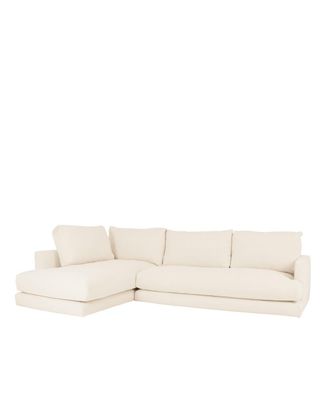 Deco Wood Sof&aacute; 3/4 plazas con chaise longue izquierdo tono blanco roto 275x190cm