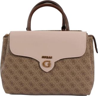 Guess Beige Schoudertas met Ritssluiting - Dames - Handtassen - Bruin - ONE Size - Leer - Tassen