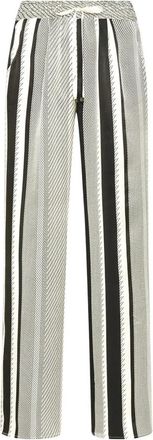 Kiton Zijden broek met Precious Stitches-motief - Dames - Wijde Broeken - Grijs - L - Broeken