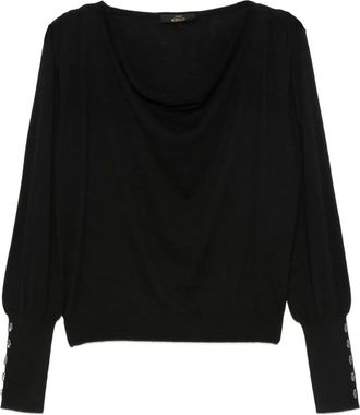 Twin-Set button-cuff blouse - women - Fabric - S - Black