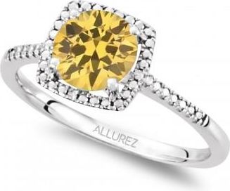 Allurez Natural Citrine & Diamond Ring Sterling Silver (1.20ct)