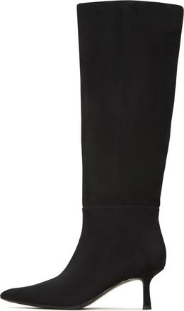 Cesare Gaspari Suede Slouchy Boots Stella - Black - Dames - Laarzen met Hak - Zwart - 38 EU - Su&egrave;de - Schoenen