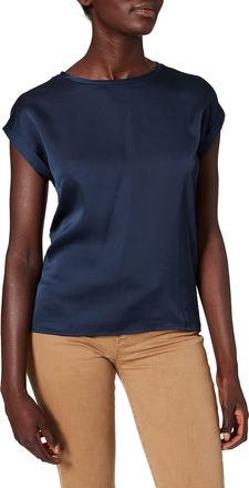 Vila Womens VIELLETTE S/S Satin TOP/SU-NOOS T-Shirt, Navy Blazer, 12 UK (manufacturer size: 40)