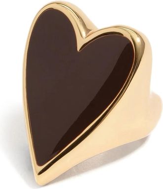 Bimba & Lola heart ring - women - Brass/Enamel - 54.4 - Gold