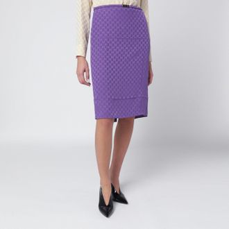 Gucci Purple GG jacquard silk skirt