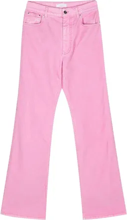 Paco Rabanne mid-rise straight-leg trousers - women - Viscose/Elastane/Cotton - 42 - Pink