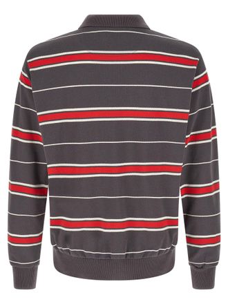 Undercover Striped Cotton Piqu&eacute; Polo Shirt - Gray