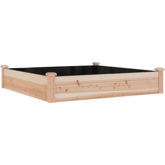 vidaXL Garden Raised Bed with Liner 120x120x25 cm Solid Wood Fir vidaXL