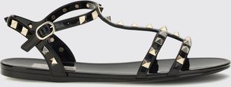 Valentino Garavani Sandali bassi Rockstud in gomma con design T-strap