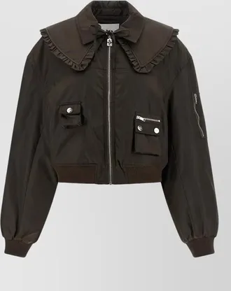 Ganni nylon bomber jacket