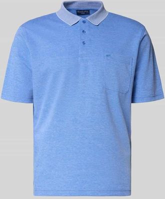 Christian Berg Regular Fit Poloshirt mit Brusttasche in Blau, Gr&ouml;&szlig;e 3XL