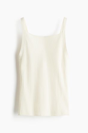 H&M Tr&auml;gertop in Rippstrick - White
