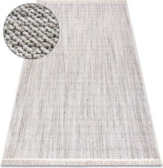 RugsX Carpet nano FH93A Melange, loop, flat woven grey beige 140x190 cm