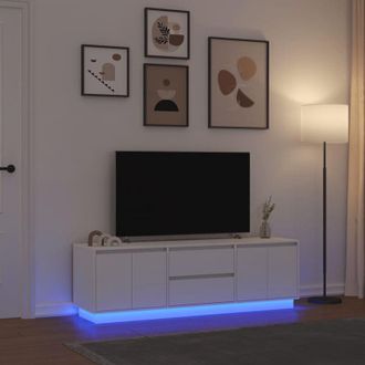 vidaXL Mobile Porta tv con Luci led Bianco 160,5x41x50 cm - Vidaxl