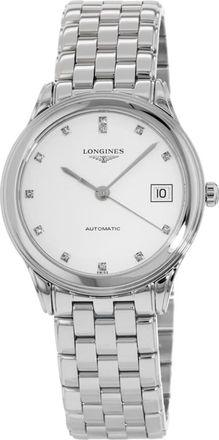 Longines Flagship Automatic White Diamond Dial Steel Womens Watch L4.774.4.27.6