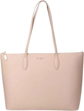 Ga&euml;lle Paris Eco Leren Metalen Logo Shopper - Dames - Shoppers - Beige - ONE Size - Tassen