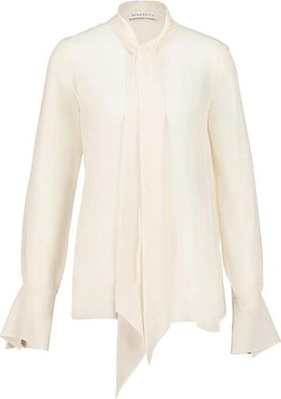 Nina Ricci Satin Lavalli&egrave;re Blouse - Dames - Overhemden - Wit - 2XS - Satijn - Overhemden