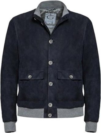 Gimos Su&egrave;de Polo Jacket - Heren - Leren en Su&egrave;de Jassen - Blauw - 2XL - Su&egrave;de - Jassen