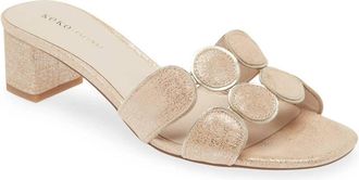 Koko + Palenki Womens Lively Slide Sandal In Gold Soft Metallic