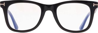 Tom Ford Blue Light Block with Grey Clip-On Square Mens Eyeglasses FT5970-B 001 50