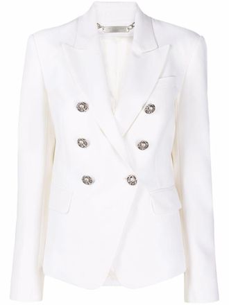 Philipp Plein double-breasted fitted blazer - women - Polyester/Elastane/Viscose/Wool - S - White