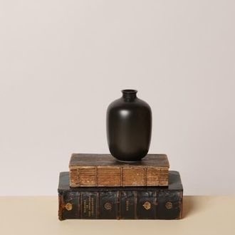 Middle Kingdom Porcelain Semi-Matte Porcelain Mini Plum Vase in Black at Nordstrom