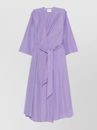 Forte_Forte midi dress v neckline belted waist