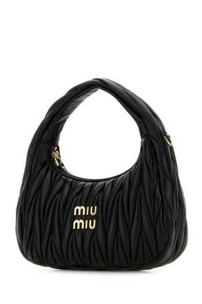 Miu Miu Womens Black Nappa Leather Wander Handbag Nero Agnello Borse A Mano Bag
