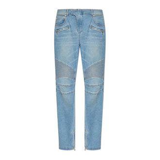 Balmain Skinny Jeans, male, Blue, Size: W30 Jeans with logo