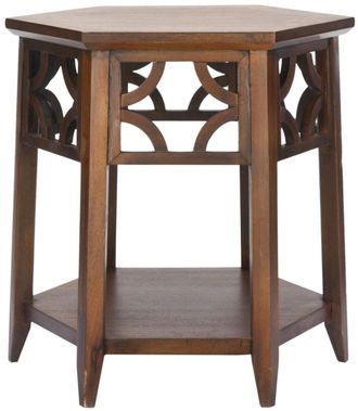 Safavieh Mesa auxiliar de madera de bayur beige