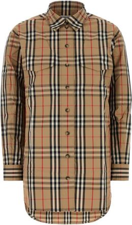 Burberry Geborduurde katoenen blouse - Dames - Overhemden - Veelkleurig - 3XS - Katoen - Overhemden