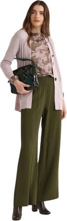 Maliparmi Pure Cady Trouser - Dames - Wijde Broeken - Groen - XS - Polyester - Broeken