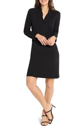 Nic+Zoe Ruffled Long Sleeve Knit Dress in Black Onyx at Nordstrom Rack, Size Small